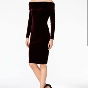 Calvin Klein Velvet Bergundy Dress - Size 8